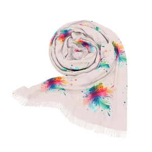 Vibrant Splatter Scarf - Fashion-forward Statement Piece - Dipaliz - 27’’ × 73’’ - Scarves