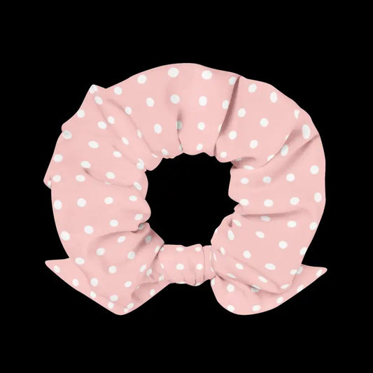 Elevate Your Look With This Eco-friendly White Polka Dot Scrunchie!
