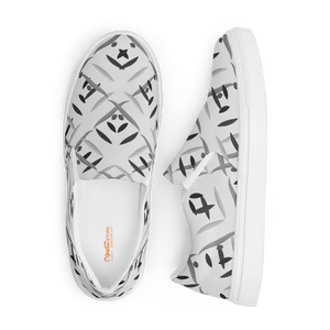Shoes - Men’s Slip on Canvas Grey Abstract Pattern - Dipaliz