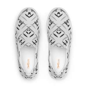 Shoes - Men’s Slip on Canvas Grey Abstract Pattern - Dipaliz