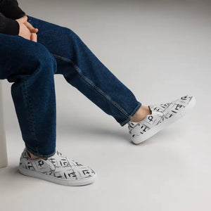 Shoes - Men’s Slip on Canvas Grey Abstract Pattern - Dipaliz