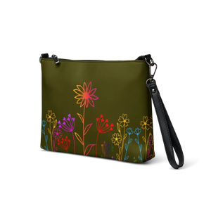 Rainbow Colored Crossbody Bag with Vibrant Floral Design - Dipaliz - Cross Body Bags