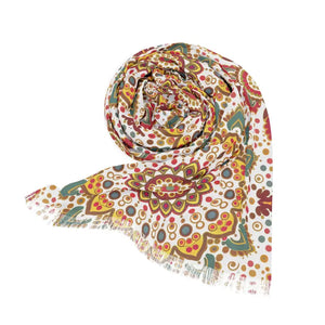 Vibrant Geometric Scarves Bold Modern One-sided Design - Dipaliz - 27’’ × 73’’ - & Shawls
