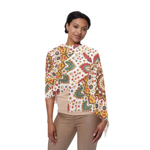 Vibrant Geometric Scarves Bold Modern One-sided Design - Dipaliz - 27’’ × 73’’ - & Shawls