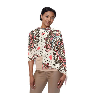 Geometric Print Scarf - Stylish Brand Statement - Dipaliz - 27’’ × 73’’ - Scarves & Shawls