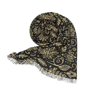 Nature Print Scarf - Stylish Polyester Luxury Accessory - Dipaliz - 27’’ × 73’’ - Scarves & Shawls