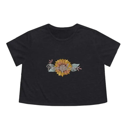 Bloom in Style with our Sunflower Dreams Flowy Cropped Tee - Dark Grey Heather / s T-shirt