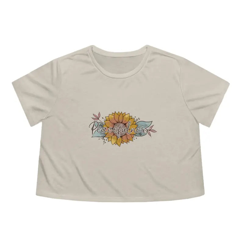 Bloom in Style with our Sunflower Dreams Flowy Cropped Tee - Heather Dust / s T-shirt