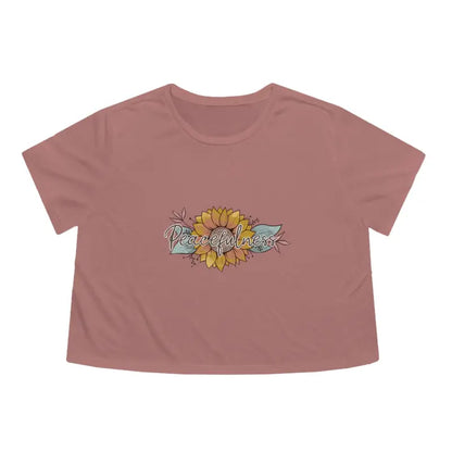 Bloom in Style with our Sunflower Dreams Flowy Cropped Tee - Mauve / s T-shirt