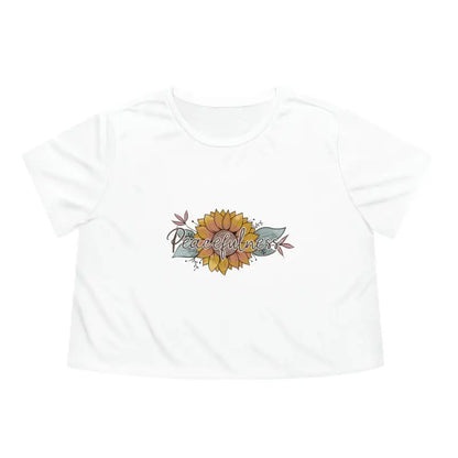 Bloom in Style with our Sunflower Dreams Flowy Cropped Tee - White / s T-shirt