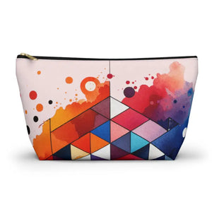 Vibrant Abstract Art Pouch - Stylish Organizer - Dipaliz - Large / Black Zipper - Cosmetic & Toiletry Bags