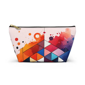 Vibrant Abstract Art Pouch - Stylish Organizer - Dipaliz - Small / Black Zipper - Cosmetic & Toiletry Bags