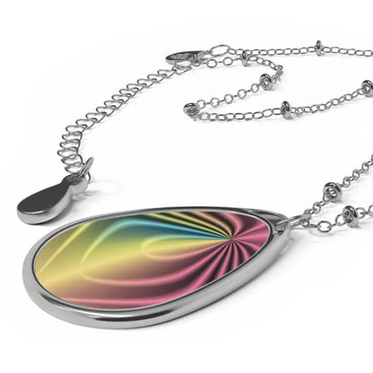 Shine Bright with the Dazzling Oval Zinc Alloy Necklace - one Size / Silver Accessories