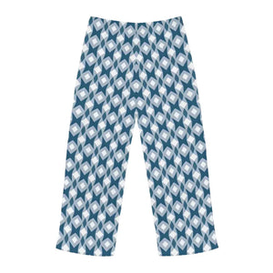 Men’s Pajama Pants - White Blue Pattern Comfort - Dipaliz - Pajamas
