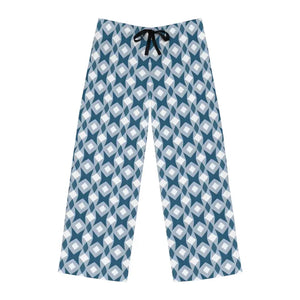 Men’s Pajama Pants - White Blue Pattern Comfort - Dipaliz - Pajamas