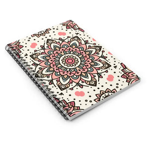 Trendy Mandala Pattern Ruled Line Spiral Notebook - Dipaliz - one Size - Notebooks & Notepads