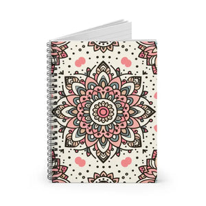 Trendy Mandala Pattern Ruled Line Spiral Notebook - Dipaliz - one Size - Notebooks & Notepads