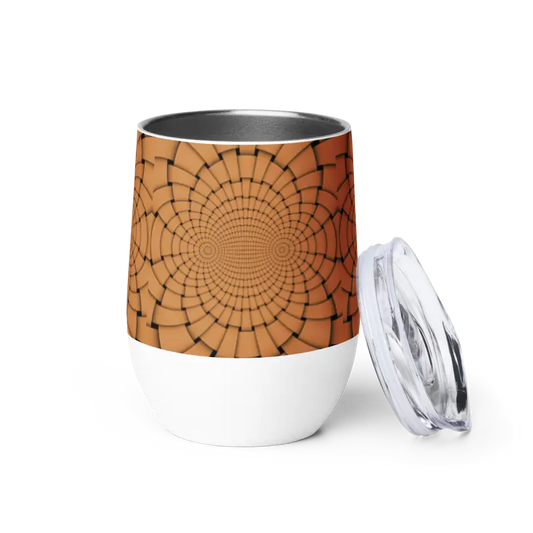 Elevate Outdoor Gatherings With Brown Geometric Wine Tumbler