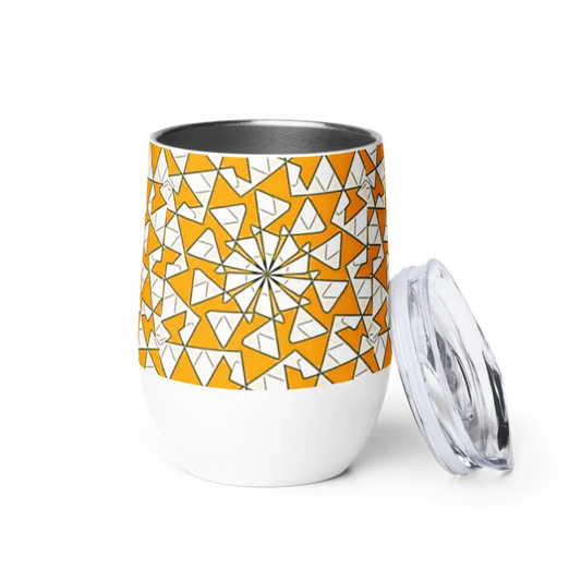 Elevate Your Outdoor Gatherings With The Yellow Triangles Wine Tumbler!