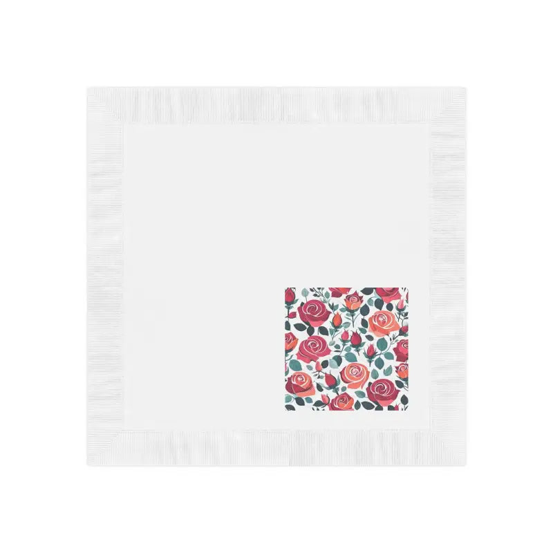 Elevate Parties with Fancy Schmancy Roses White Coined Napkins - Home Decor