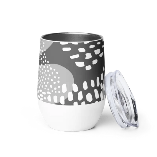 Elevate your Party with a Grey Abstract Stainless Wine Tumbler - Kitchen and Dining