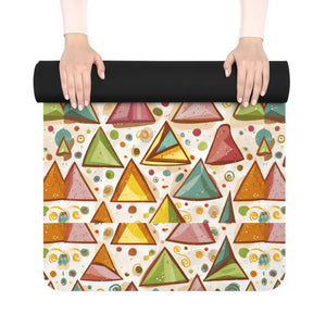 Vibrant Triangles Yoga Mat - Bold Colorful Design - Dipaliz - 26” x 70” - & Pilates Mats