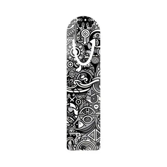 Sleek Black Abstract Pattern Bookmark for Trendy Readers - one Size / White Accessories