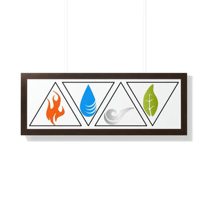 Framed Horizontal Poster Air Elements Modern Chic Art - Dipaliz - 36″ x 12″ / Walnut - Posters Prints & Visual Artwork