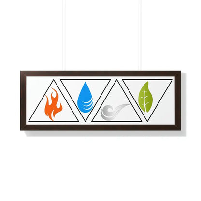 Elevate your Decor with Air Elements Framed Horizontal Poster - 36″ x 12″ / Walnut