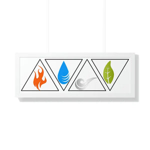 Framed Horizontal Poster Air Elements Modern Chic Art - Dipaliz - 36″ x 12″ / White - Posters Prints & Visual Artwork