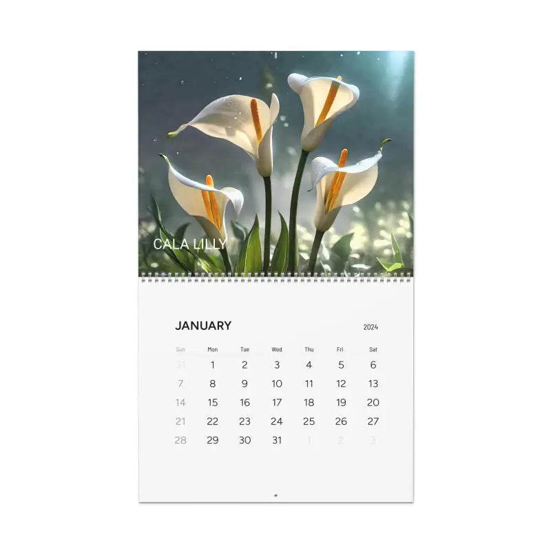 Elevate Your Space With The Beautiful 2024 Rain Drops Floral Calendar! - 14’ x 11.5’ / Glossy