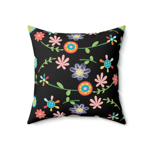 Black Spun Polyester Square Pillow - Bold Comfort Style - Dipaliz - 18’’ × - Throw Pillows