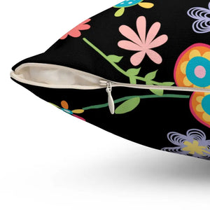 Black Spun Polyester Square Pillow - Bold Comfort Style - Dipaliz - Throw Pillows