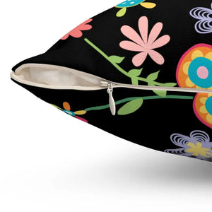 Black Spun Polyester Square Pillow - Bold Comfort Style - Dipaliz - Throw Pillows