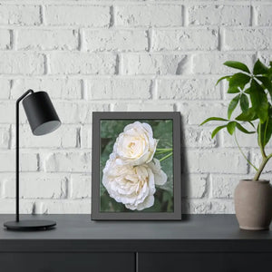 Framed Paper Posters White Roses Fine Art - Dipaliz - Prints & Visual Artwork