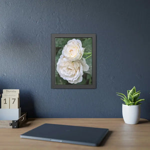 Framed Paper Posters White Roses Fine Art - Dipaliz - Prints & Visual Artwork