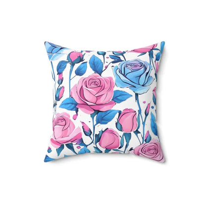 Transform your Space with Blue Roses Polyester Pillow - 16’’ × Home Decor