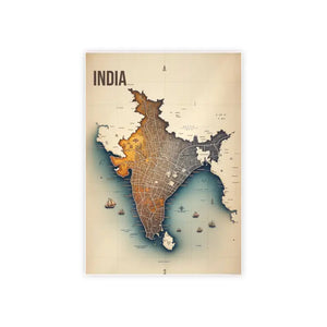 Graphic Map Gloss Posters - Chic Wall Art Decor - Dipaliz - 33.1’’ x 46.8’’ (vertical) / Glossy - Prints & Visual