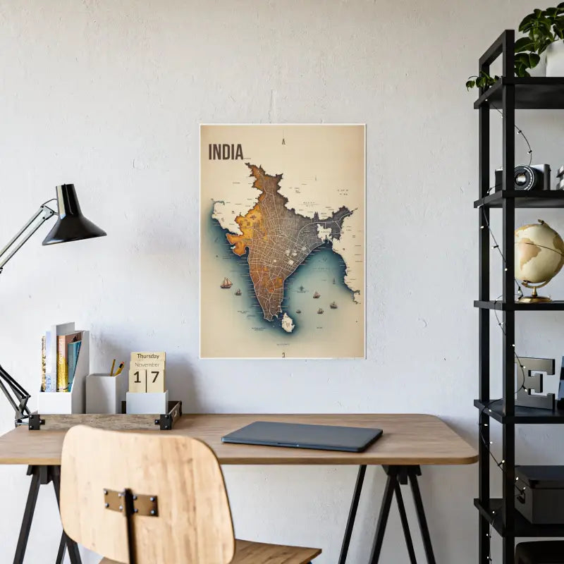 Transform your Space with Stylish Graphic Map Gloss Posters - Poster