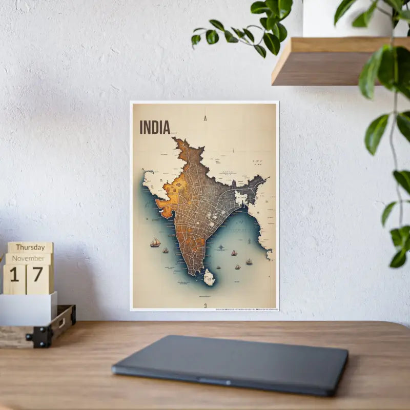 Transform your Space with Stylish Graphic Map Gloss Posters - Poster