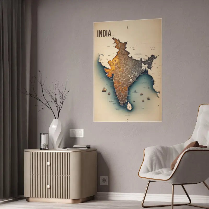 Transform your Space with Stylish Graphic Map Gloss Posters - Poster