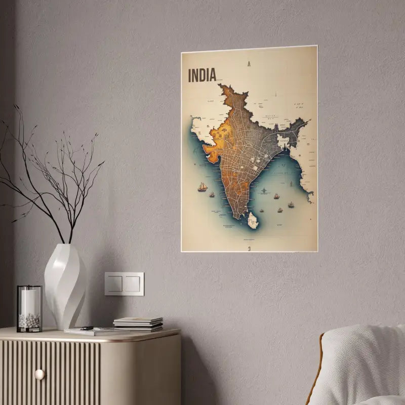 Transform your Space with Stylish Graphic Map Gloss Posters - Poster