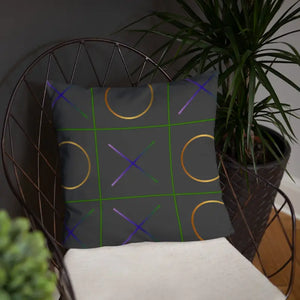 Tic Tac Toe Throw Pillow - Bold Chic Design - Dipaliz - Pillows