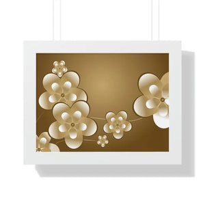 Framed Horizontal Poster White Flowers Digital Art - Dipaliz - 16″ x 12″ / Posters Prints & Visual Artwork