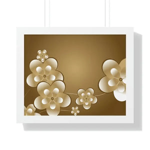 Framed Horizontal Poster White Flowers Digital Art - Dipaliz - 20’’ x 16’’ / Posters Prints & Visual Artwork