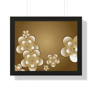 Framed Horizontal Poster White Flowers Digital Art - Dipaliz - 20’’ x 16’’ / Black - Posters Prints & Visual Artwork