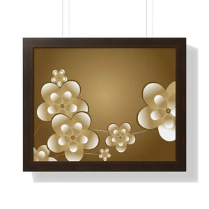 Framed Horizontal Poster White Flowers Digital Art - Dipaliz - 20’’ x 16’’ / Walnut - Posters Prints & Visual Artwork