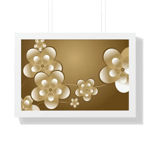 Framed Horizontal Poster White Flowers Digital Art - Dipaliz - 24″ x 16″ / Posters Prints & Visual Artwork