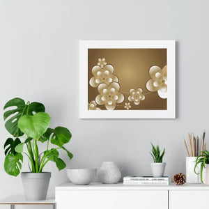Framed Horizontal Poster White Flowers Digital Art - Dipaliz - Posters Prints & Visual Artwork