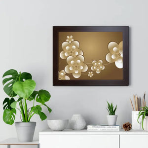 Framed Horizontal Poster White Flowers Digital Art - Dipaliz - Posters Prints & Visual Artwork